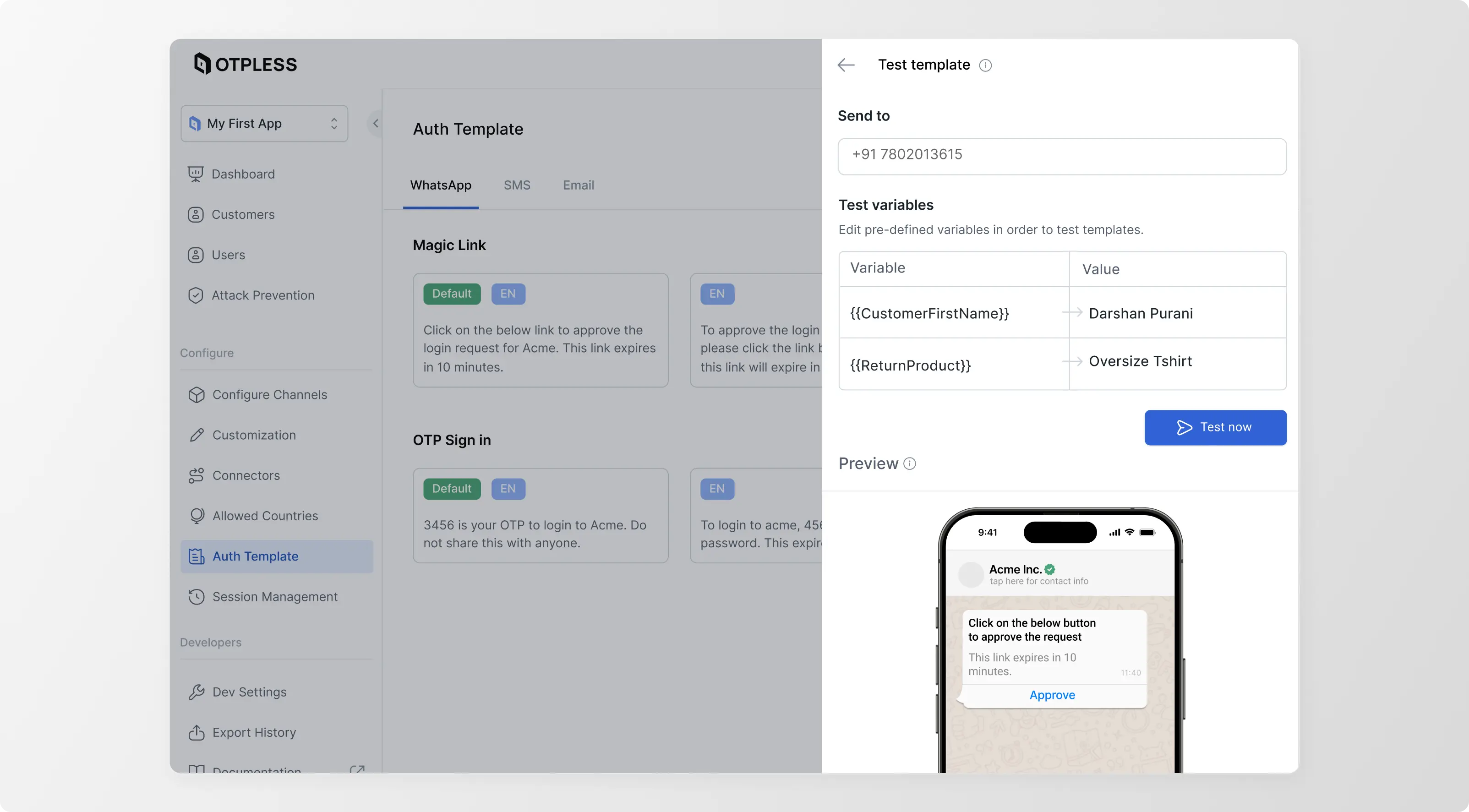 Configure Template